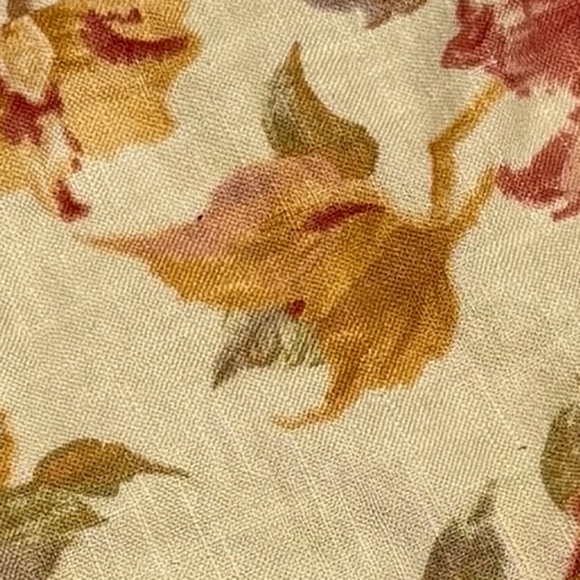 Yellow Orange Pink Red Rose Linen Trucker Jacket - Coldwater Creek - XL - Picture 14 of 16